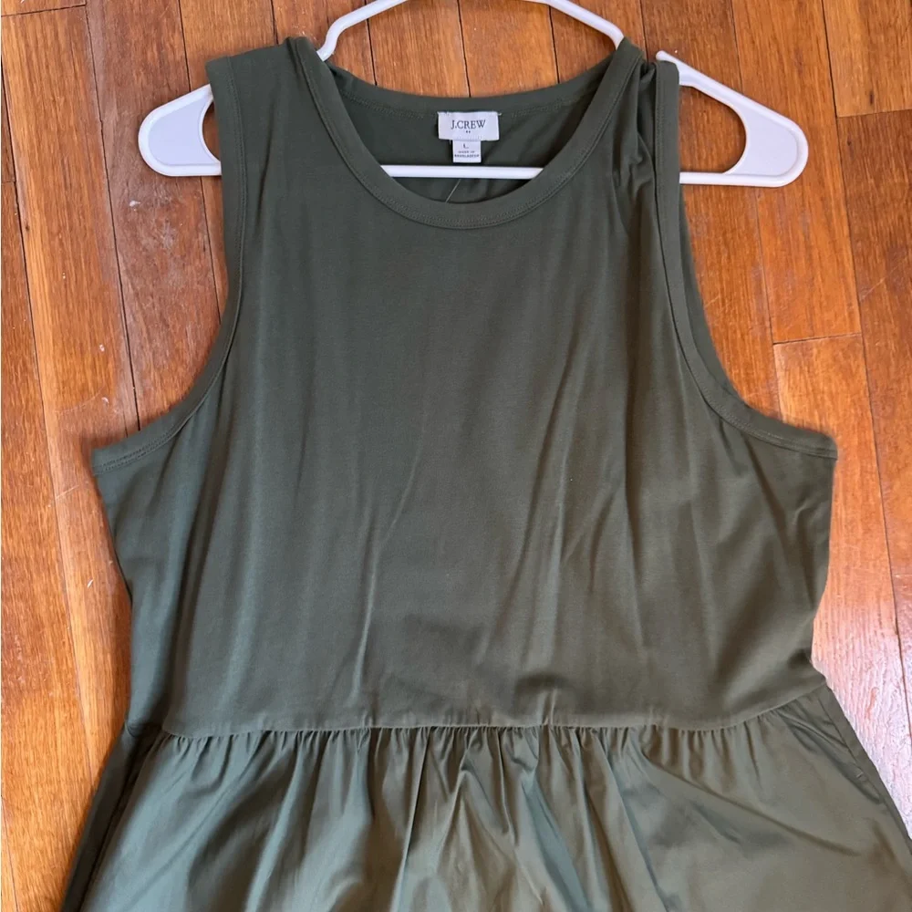J. Crew Factory Dark Green Midi Dress - Picture 2 of 5